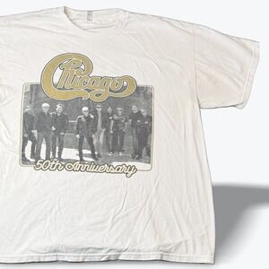 Chicago Band 50th Anniversary Rock Concert Tour T Shirt Mens XL Graphic Band Tee